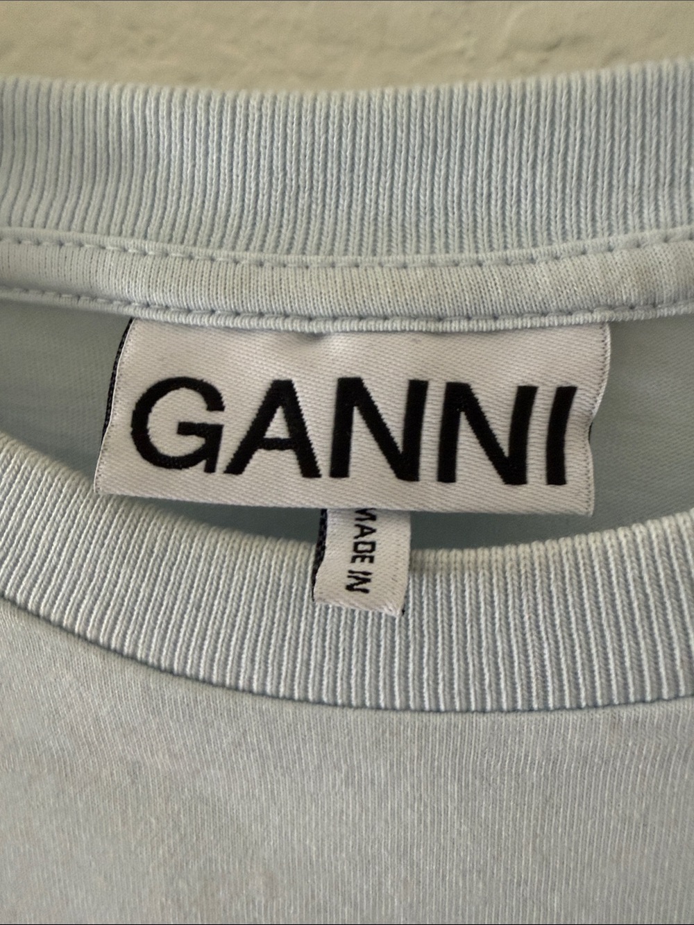 GANNI women's Light Blue Graphic Logo Tee - Have a Nice Day - Picture 3 of 3
